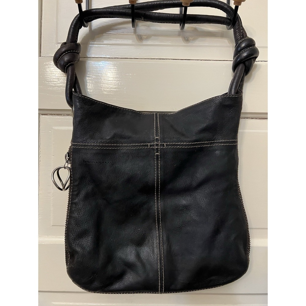 Vintage Donna Karan Shoulder Bag Purse Brown Expandable Chocolate Brown